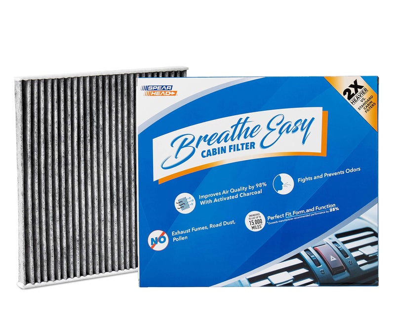 Spearhead Odor Defense Breathe Easy AC & Heater Cabin Filter | Fits 2015-17 Chrysler 200, 2014-18 Cherokee Like OEM | Up to 25% Longer Lasting w/Activated Carbon (BE-000) - Image 1