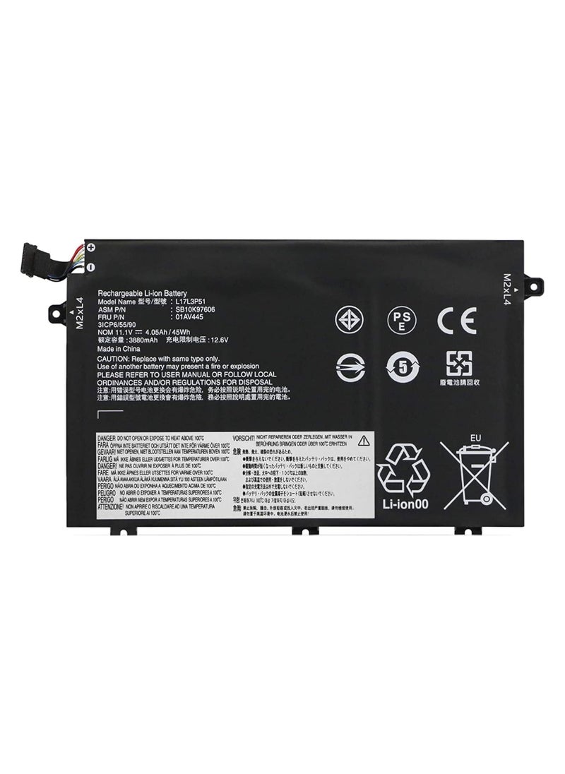 Max Power - L17L3P51 Laptop Battery for Lenovo ThinkPad E480 E485 E490 E495 E580 E585 E590 E595 Series L17M3P51 L17M3P52 L17C3P51 01AV445 01AV446 01AV447 01AV448 SB10K97608 SB10K97609 - Image 1