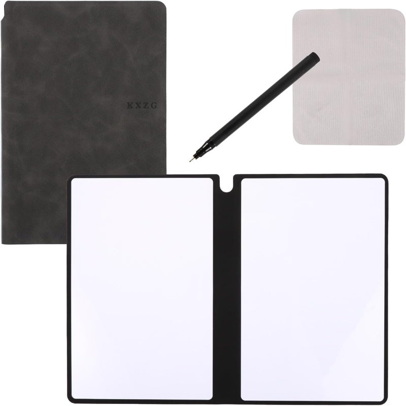 Cuaderno de Pizarra Blanca Portátil, 24 x 16,5 Cmcuaderno Borrable Pizarra Blanca Borrable Borrable Pizarra Blanca para Negocios Hogar Oficina (Gris Profundo) - Image 1