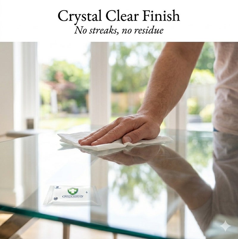 Greenshield Green Shield 4-in-1 Glass & Window Cleaning Wipes 70 Large Wipes (40% Extra Free) – Streak-Free Shine, Quick Drying, Removes Grease, Smudges & Dirt, Multi Surface Cleaner for Glass, Mirrors & Windows - Image 5