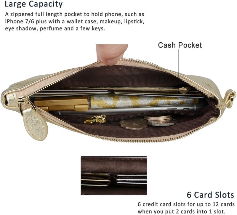 befen Genuine Leather Wristlet Clutch RFID Blocking Bag Cell Phone Wallet Purse Wristlet Wallet Purses and Handbags for Women - Image 2