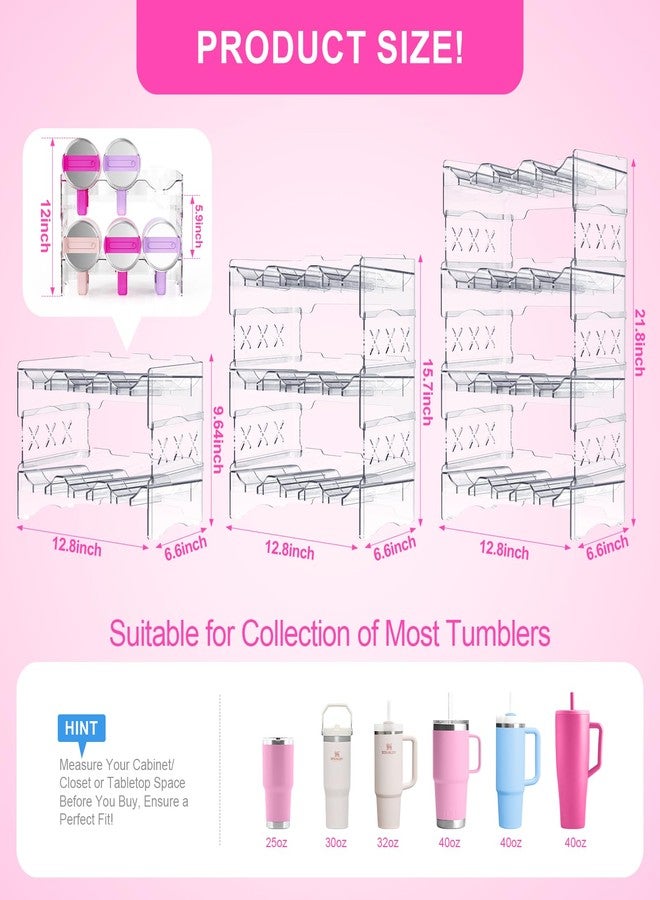 JYPS Water Bottle Tumbler Organizer, Stackable Stanley 40oz with Handle Cup Organizer, Large Tumbler Holder Stanley Cup Accessories for Pantry Kitchen Organizers & Storage(12) - Image 4