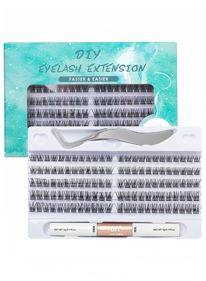 GNAFOTU False Lashes Individual Eyelashes 120 Root Cluster Lashes DIY Eyelash Extension Fake Lashes Natural Look Reusable Lashes - Image 1