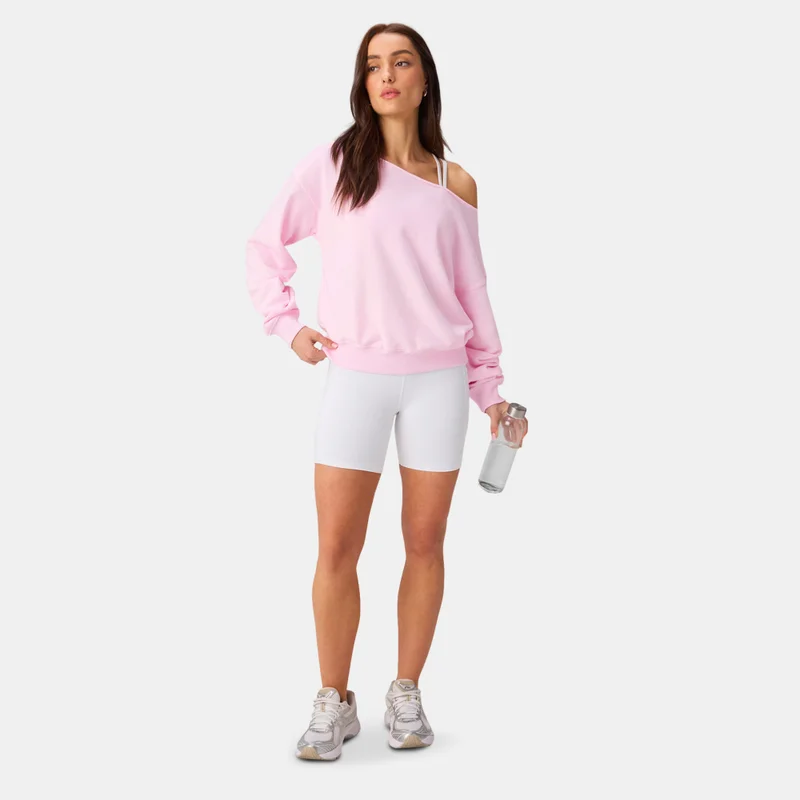 Fabletics Pink Women's Year Round Terry Off-Shoulder Sweatshirt for Women | Best Price UAE