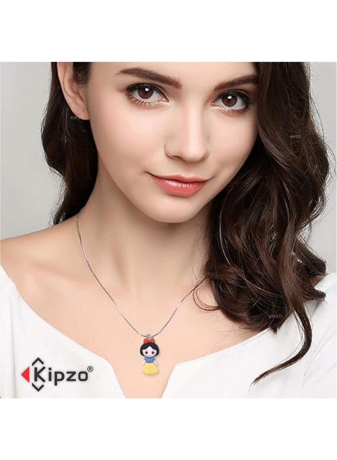 KIPZO¬Æ Snow white girl doll cartoon phone charm pendant Keychain Hanging for women kids stylish aesthetic silver necklace Lanyard thread rope strap string earring Ornament decor gift ideas item 2 pcs - Image 5