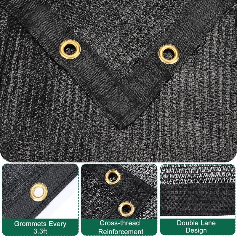 Kesfitt 70% Shade Cloth 10x20 ft, Breathable HDPE Mesh Sun Shade Tarp for Garden & Greenhouse, UV Resistant Outdoor Shade Fabric with Copper Grommets for Plants, Patio, Yard - Image 4