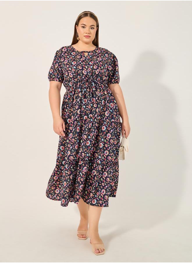 Styli Floral Print Midi Dress  - Image 2