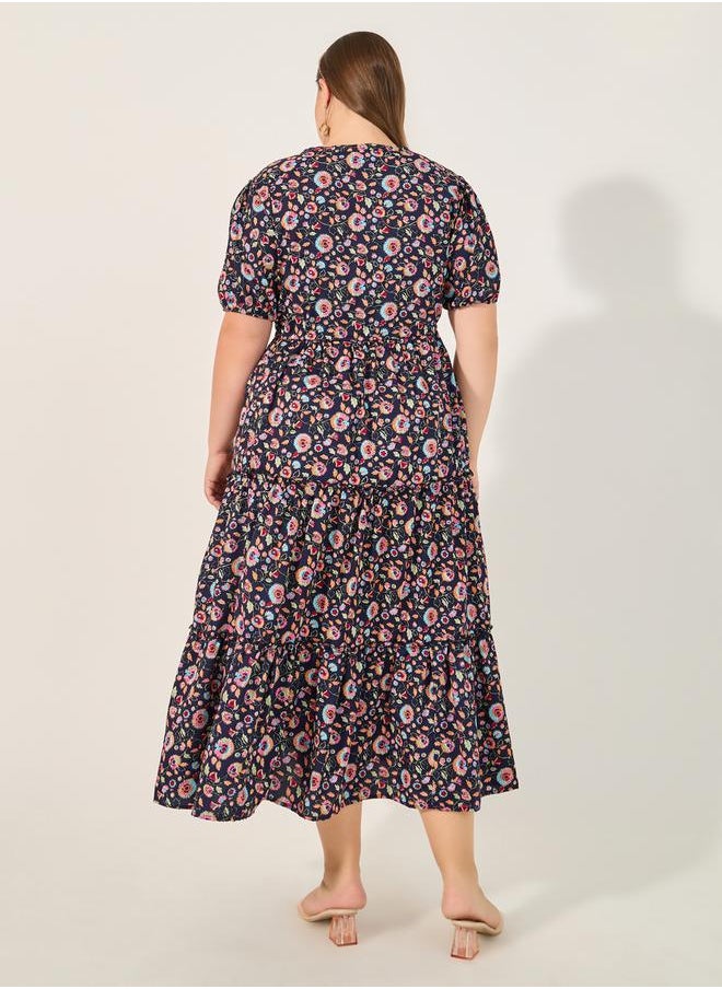 Styli Floral Print Midi Dress  - Image 5