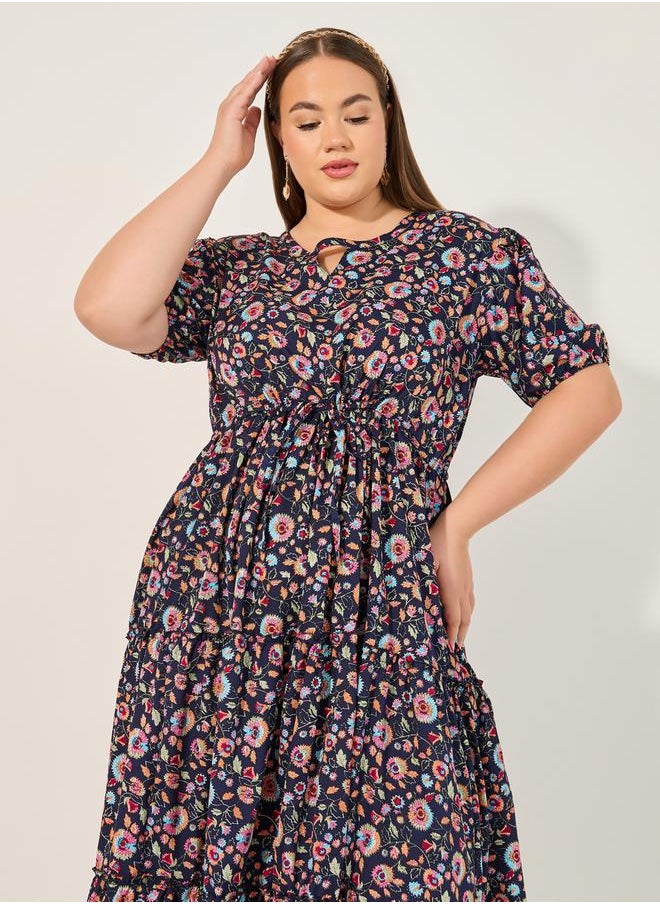 Styli Floral Print Midi Dress  - Image 3