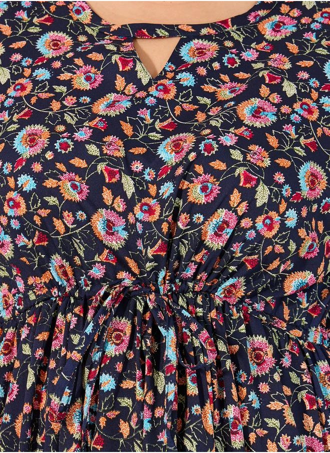 Styli Floral Print Midi Dress  - Image 4