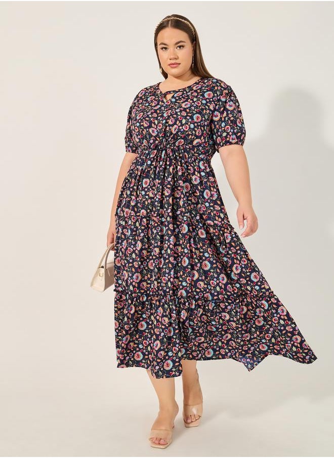 Styli Floral Print Midi Dress  - Image 1
