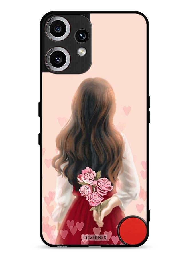Covernex Nothing CMF Phone 2 Pro Protective Case Cover Girl Hiding Flowers - Image 1