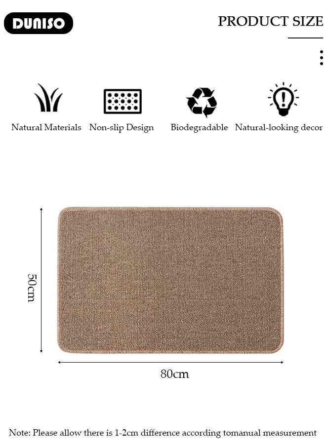 DUNISO Cat Scratcher Mat,Wall Mounted Natural Sisal Cat Scratch Pad,Vertical Cat Scratching Board with Velcro Tapes,Self-Adhesive Cat Scratching Mat,Protect Wall, Couch, Carpet, Furniture - Image 2