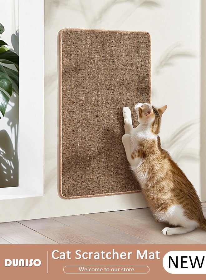 DUNISO Cat Scratcher Mat,Wall Mounted Natural Sisal Cat Scratch Pad,Vertical Cat Scratching Board with Velcro Tapes,Self-Adhesive Cat Scratching Mat,Protect Wall, Couch, Carpet, Furniture - Image 1