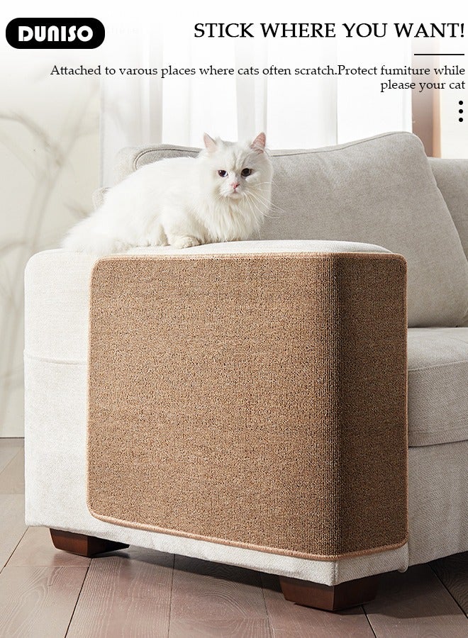 DUNISO Cat Scratcher Mat,Wall Mounted Natural Sisal Cat Scratch Pad,Vertical Cat Scratching Board with Velcro Tapes,Self-Adhesive Cat Scratching Mat,Protect Wall, Couch, Carpet, Furniture - Image 3