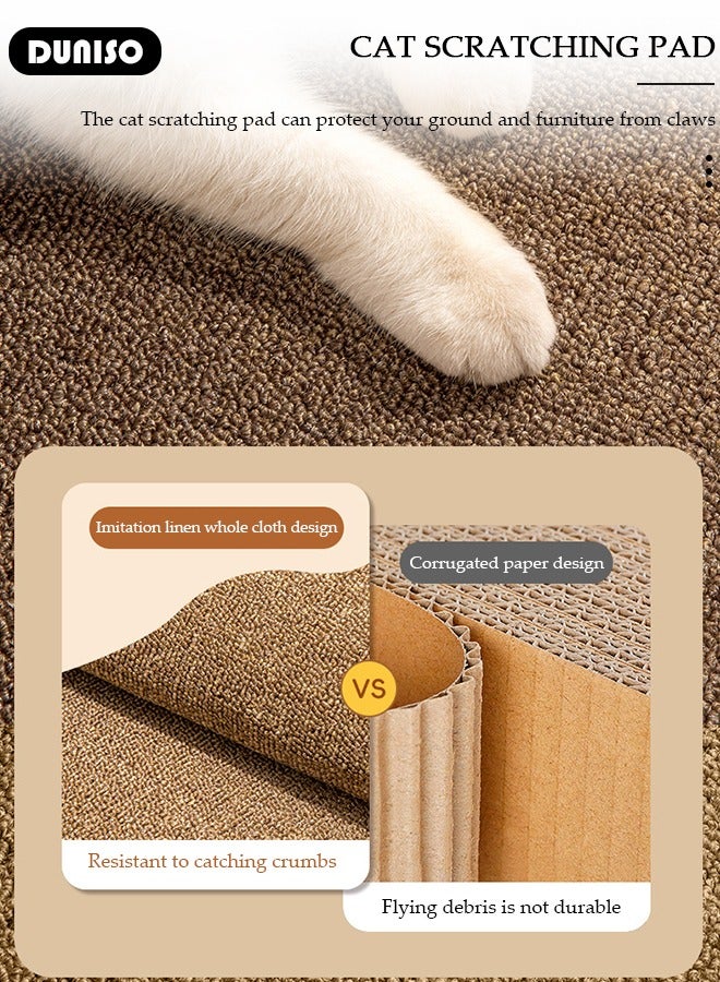 DUNISO Cat Scratcher Mat,Wall Mounted Natural Sisal Cat Scratch Pad,Vertical Cat Scratching Board with Velcro Tapes,Self-Adhesive Cat Scratching Mat,Protect Wall, Couch, Carpet, Furniture - Image 4