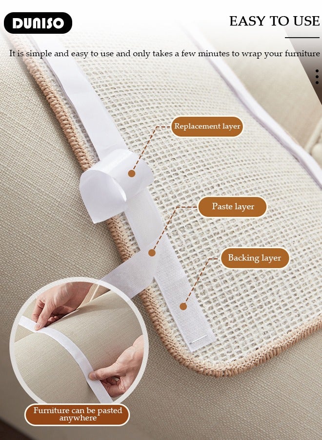 DUNISO Cat Scratcher Mat,Wall Mounted Natural Sisal Cat Scratch Pad,Vertical Cat Scratching Board with Velcro Tapes,Self-Adhesive Cat Scratching Mat,Protect Wall, Couch, Carpet, Furniture - Image 5