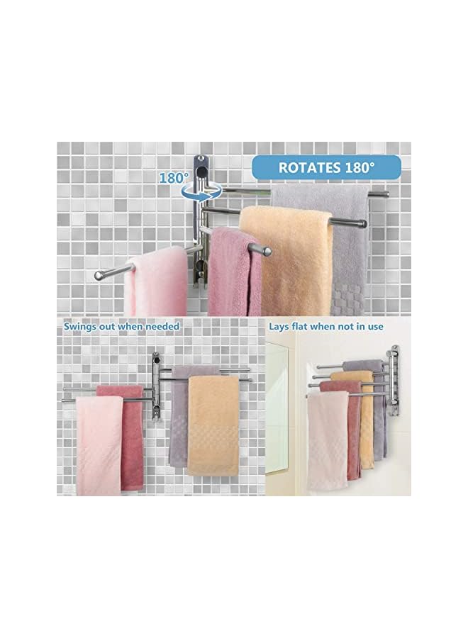 Raxoom Bathroom Towel Rack Towel Rack Wall Mount, SUS304 Stainless Steel Towel Bar, 4 Arms Space Saving Towel Rack, Bathroom, Kitchen Towel Rack - Image 5