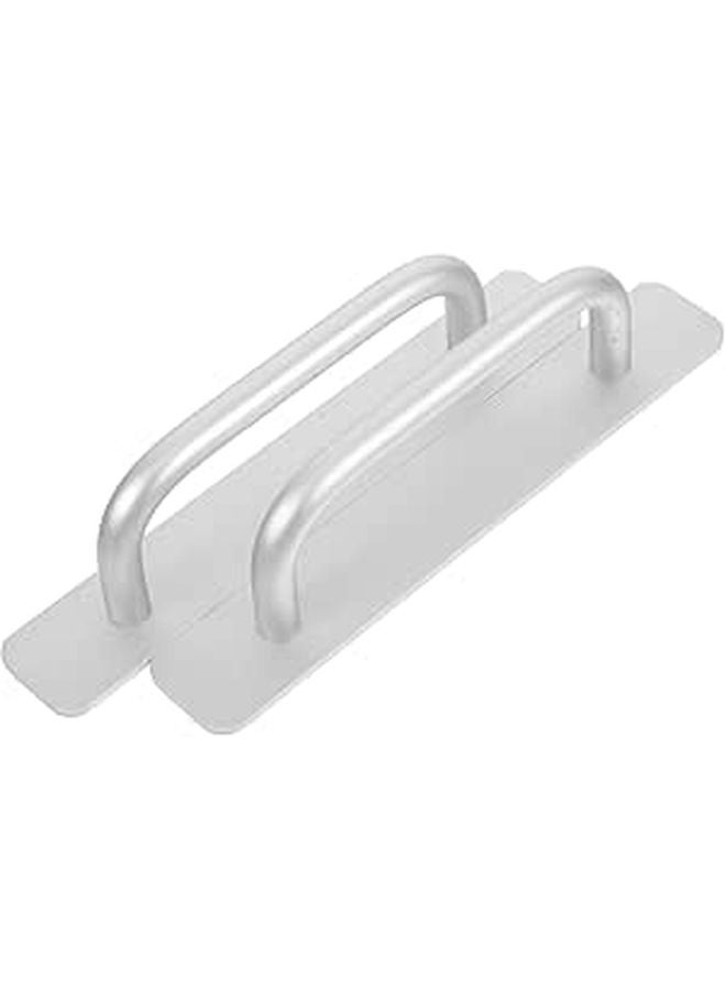 2Pcs Adhesive No Drill Vintage Cabinet Door Handles 148mm Silver For Wood Aluminum Doors - Image 1