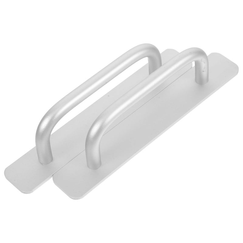 2Pcs Adhesive No Drill Vintage Cabinet Door Handles 148mm Silver For Wood Aluminum Doors - Image 2