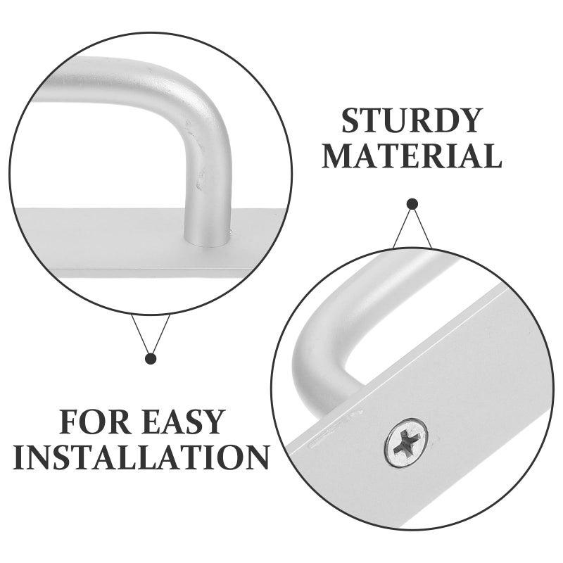 2Pcs Adhesive No Drill Vintage Cabinet Door Handles 148mm Silver For Wood Aluminum Doors - Image 4