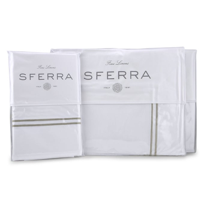 GRANDE HOTEL SHEET SET KING WHITEGREY