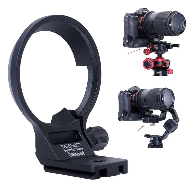 iShoot Tripod Mount Ring Lens Collar Compatible with Tamron 70180mm f28 Di III VC VXD G2 A065 EMount Support Holder Bracket ArcaSwiss Fit Quick Release Plate for Arca Fit Head Clamp Stabilizer - Image 2