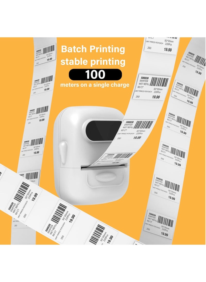 Portable Bluetooth Thermal Label Maker with Barcode (White, 1 Roll Label) - Image 5