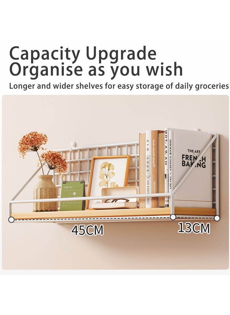 Hihonor - 2 Sets Pegboard Shelves Peg Board Shelf with Steel Pegboard Brackets and Metal Hooks Wall Organizer Storage Display Tray Pegboard Accessories for Craft Room Office Garage Workshop - Image 1