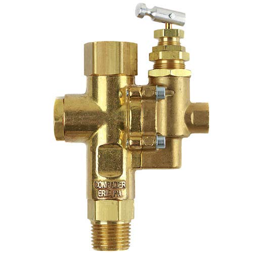 conrader صمام فحص طيار لضاغط الهواء مع جهاز تفريغ غاز التصريف 95-125 1/2" FPT مدخل علوي X 1/2" MNPT مخرج لضواغط الغاز - Image 1