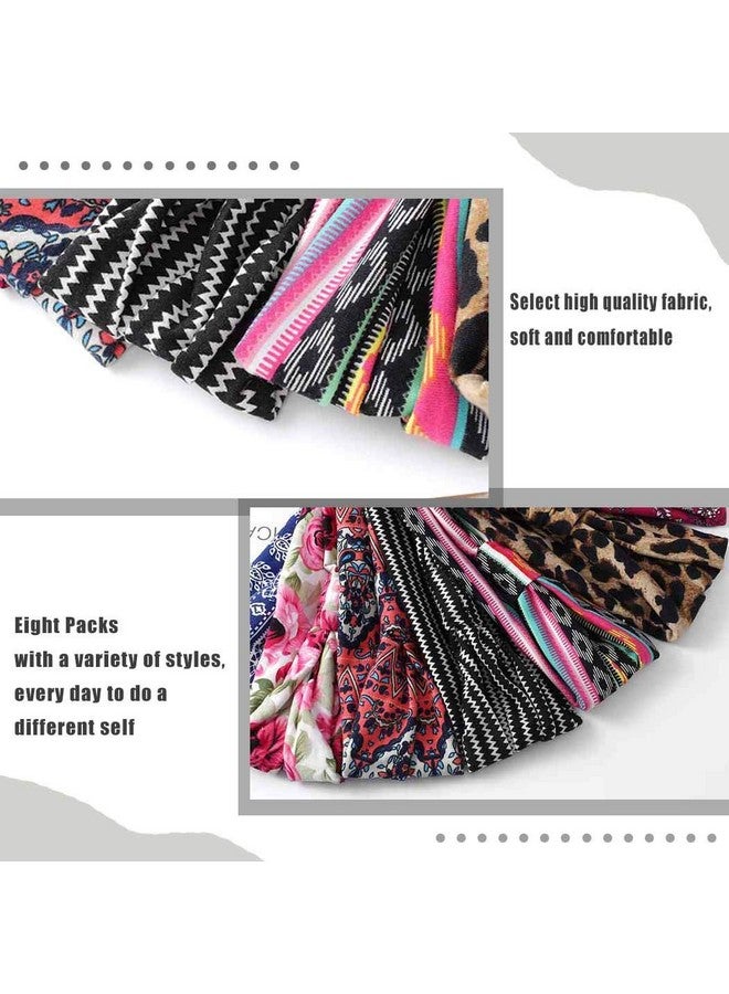 Bohend Boho Headband Wide Yoga Stretchy Bandeau Large Headwrap Sport Athletic Beach Hair Accessories For Women And Girls(8Pcs) - Image 4