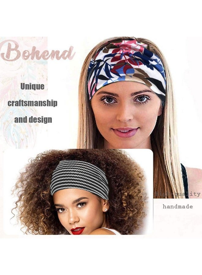 Bohend Boho Headband Wide Yoga Stretchy Bandeau Large Headwrap Sport Athletic Beach Hair Accessories For Women And Girls(8Pcs) - Image 5