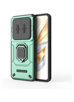 The case is compatible with Honor X9c Smart, 360° metal ring magnetic bracket housing, with camera lens slide window, TPU+PC armored shock-proof case