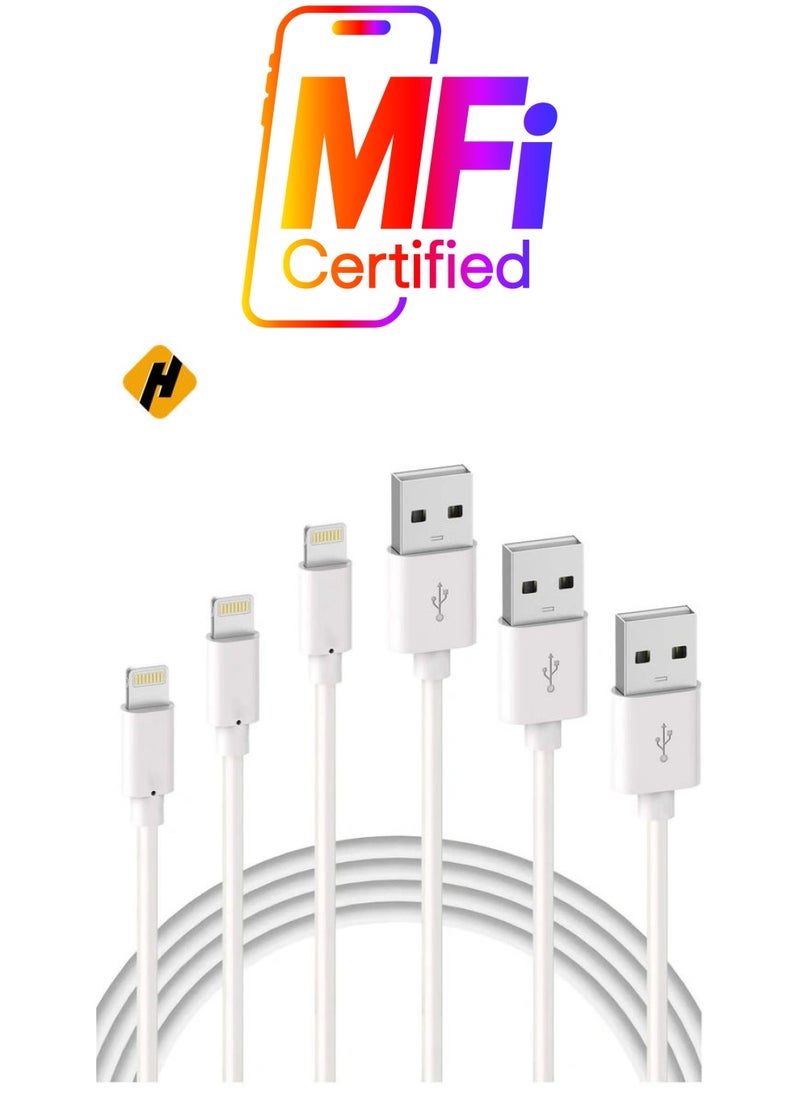 HuHa iPhone Charger Cable - Apple MFi Certified 3Pack 1M iPhone Charging Cable for iPhone SE 2020 11 Xs Max XR X 8 Plus 7 Plus 6 Plus 5s SE iPad Pro and More  - Image 1