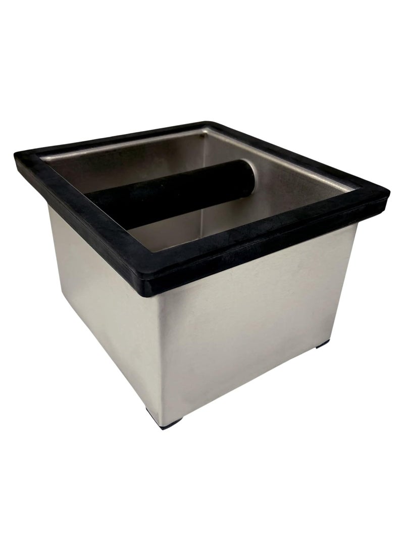 Rattleware 6"" x 5.5"" x 4"" Stainless Steel Knock Box – Heavy-Duty Espresso knock box for Home, Café, Restaurant, Office & Commercial Use – Trusted by Baristas Worldwide - Image 1