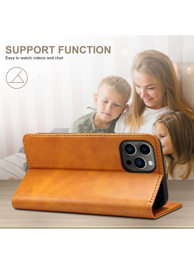 Suteni Case For iPhone 16 Pro Calf Texture Horizontal Flip Leather Phone Case - Image 5