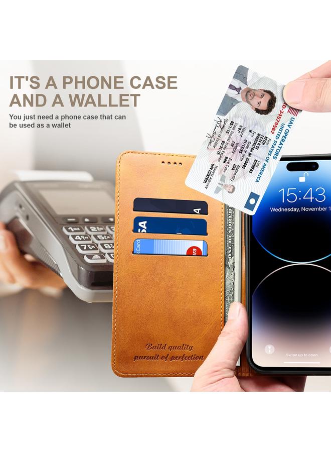 Suteni Case For iPhone 16 Pro Calf Texture Horizontal Flip Leather Phone Case - Image 4