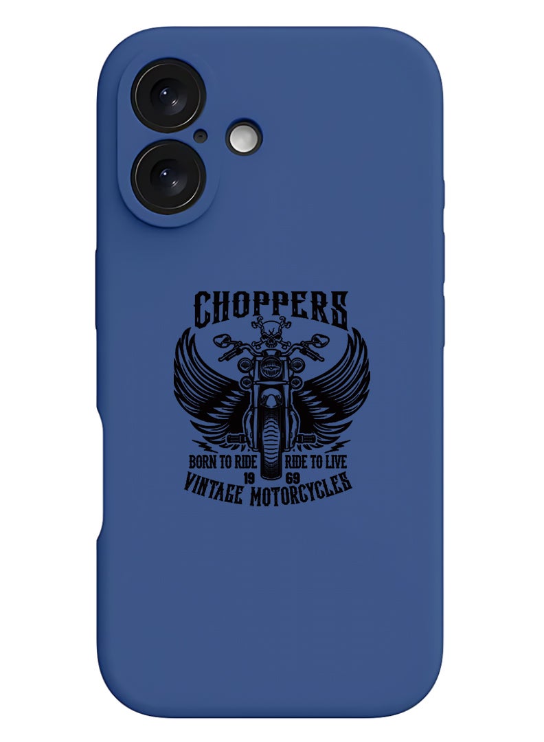 Theodor Protective Slim Fit Case Liquid Silicone Cover with Full Body Protection Anti-Scratch Shockproof Case For Apple iPhone 17 (Blue) Choppers - Image 1