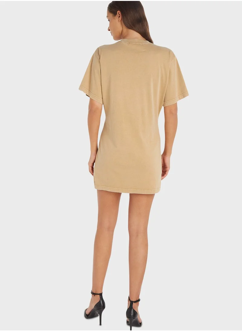 Calvin Klein Jeans Crew Neck Logo T-Shirt Dress