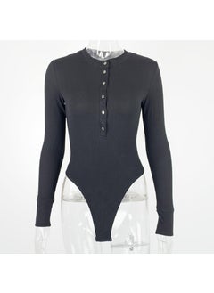 Generic 2024 Spring Ribbed Cotton Bodysuit for Women White  - Image 2