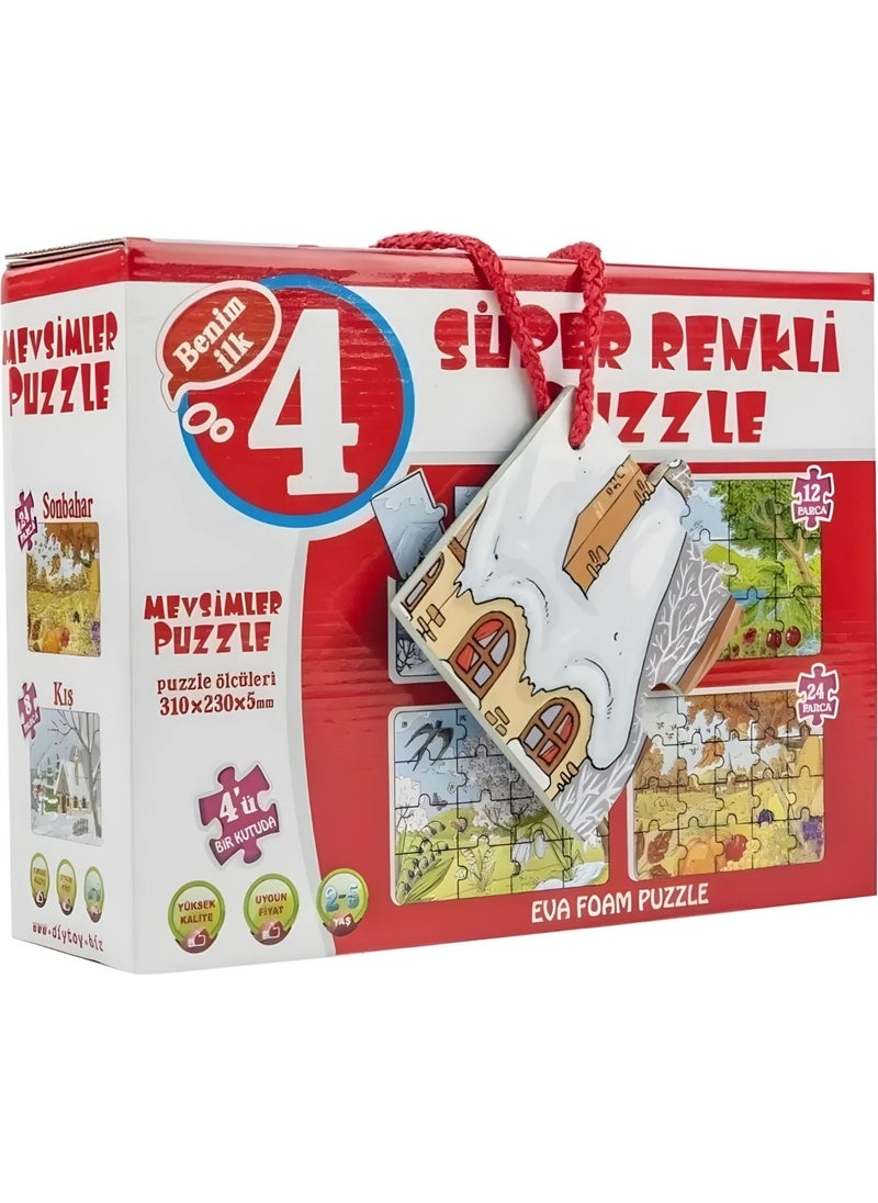 Apexma - Educational Colorful Seasons Puzzle - Fun Seasons Recognition Puzzle - Manual Skill Developing Seasons Puzzle - Image 1