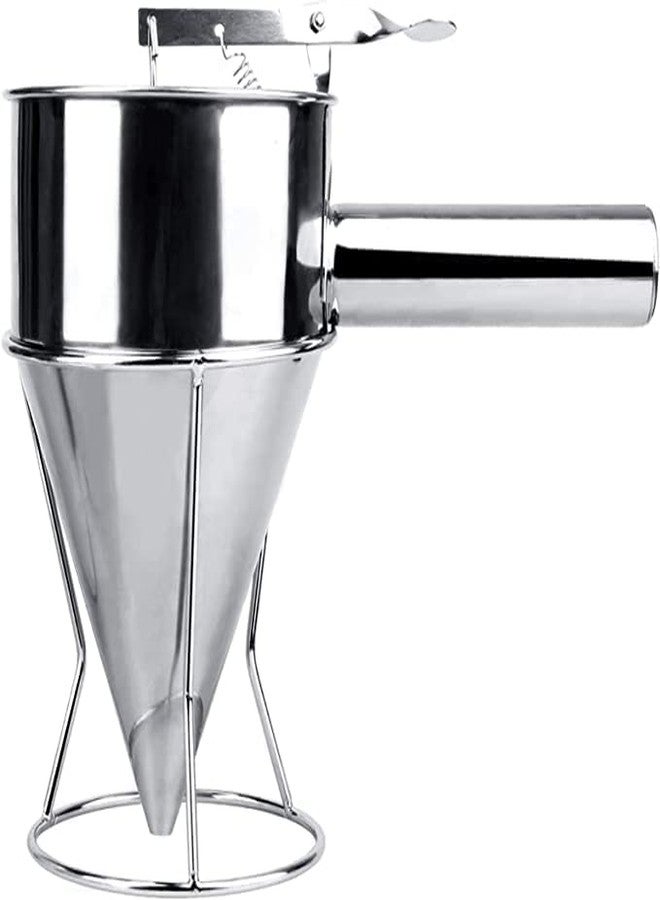 Lampostick Pancake Batter Dispenser with Baking Stand Multi-Caliber Stainless Steel Funnel Cake Dispenser with Stand Great for Pancakes, Cupcakes or Any Baked Goods - Image 1