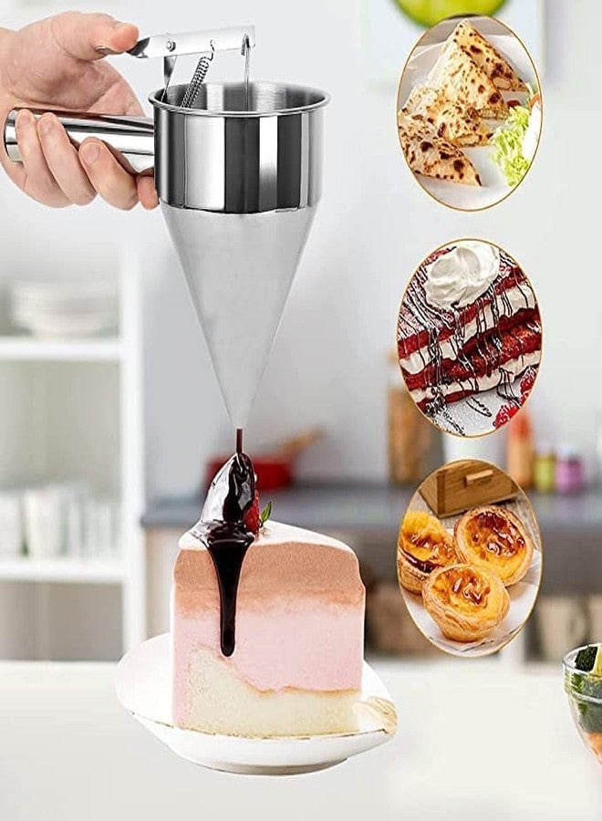 Lampostick Pancake Batter Dispenser with Baking Stand Multi-Caliber Stainless Steel Funnel Cake Dispenser with Stand Great for Pancakes, Cupcakes or Any Baked Goods - Image 4