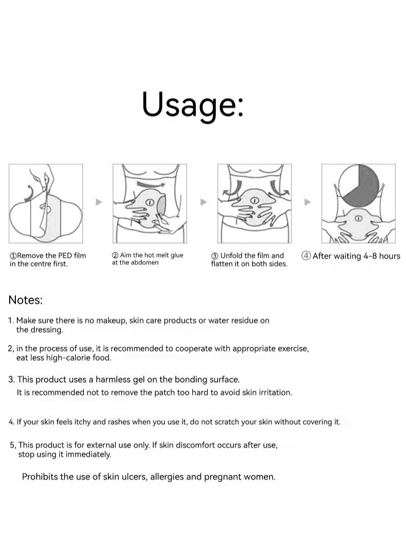 MYMI - 5-Pieces Belly Slimming Patch Set,Wonder Patch Belly Wing Works For Toning Contouring Firming - Image 1