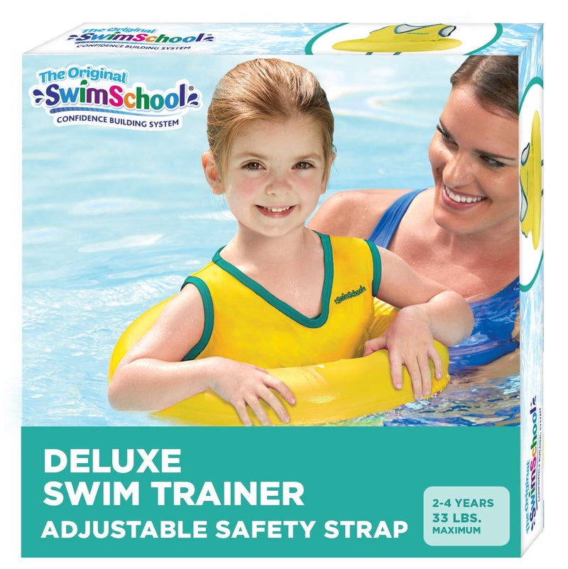 SwimSchool Deluxe Swim Trainer â€“ Heavy Duty Toddler Swim Vest Floatie â€“ Comfortable Sweater-Fit Design with Adjustable Safety Seat â€“ Yellow - Image 1