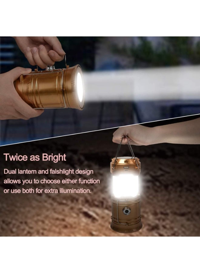 هومستر المحمولة LED التخييم فانوس، خفيفة الوزن، مقاومة للماء، الشمسية USB القابلة لإعادة الشحن، أدى مصباح البقاء على قيد الحياة مجموعات للخارج - Image 2