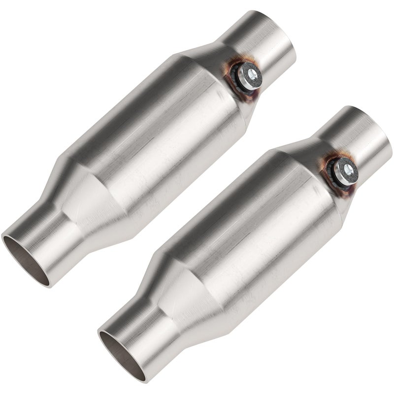 ASOPARTS 2 Universal Catalytic Converter 2 Inch InletOutlet Cat Converter with O2 Port 2 Pcs