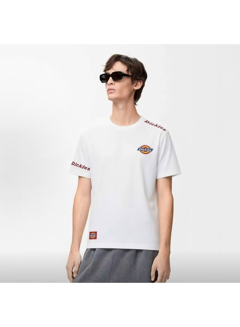 Dickies Classic Red Logo Skin-Friendly Breathable White Short-Sleeve T-Shirt Size 3XL - Image 1