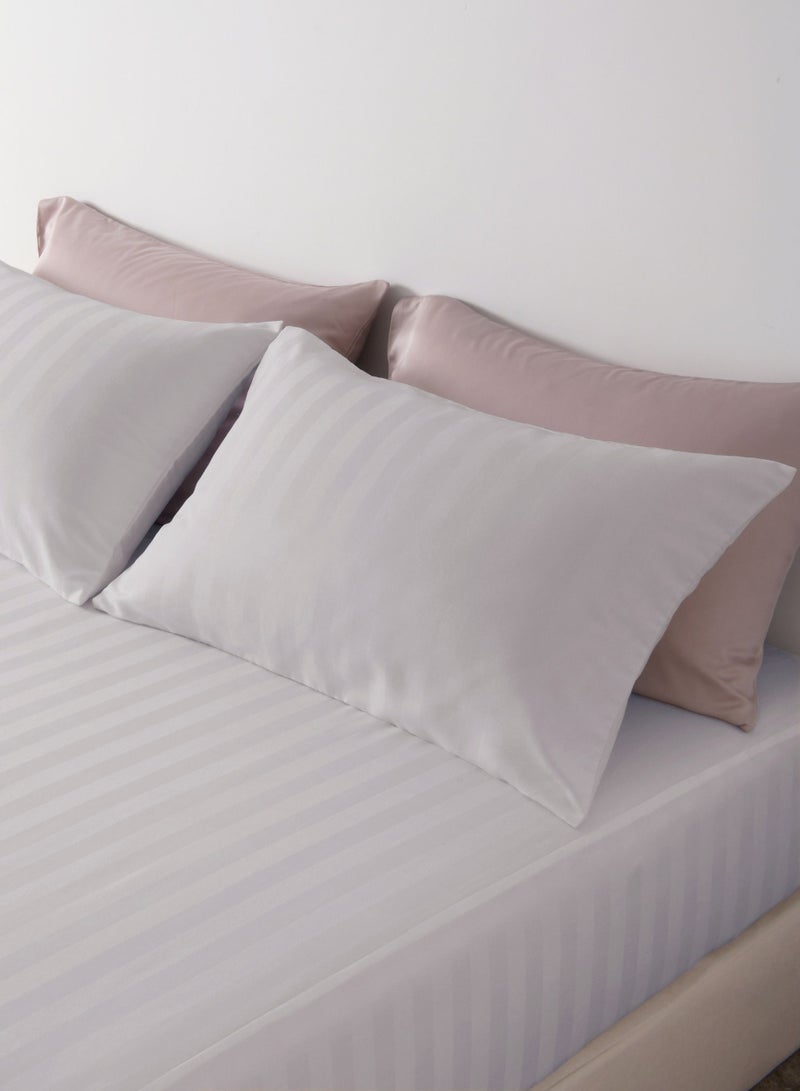 Master Home Textile King Microfiber Sheet Set, King Size 3 Pieces, Hotel Stripes design - Image 3