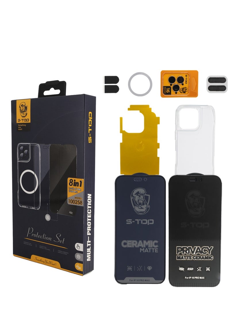 S-TOP Full Body Shield for iPhone 16 8-in-1 Protection Set  - Image 1